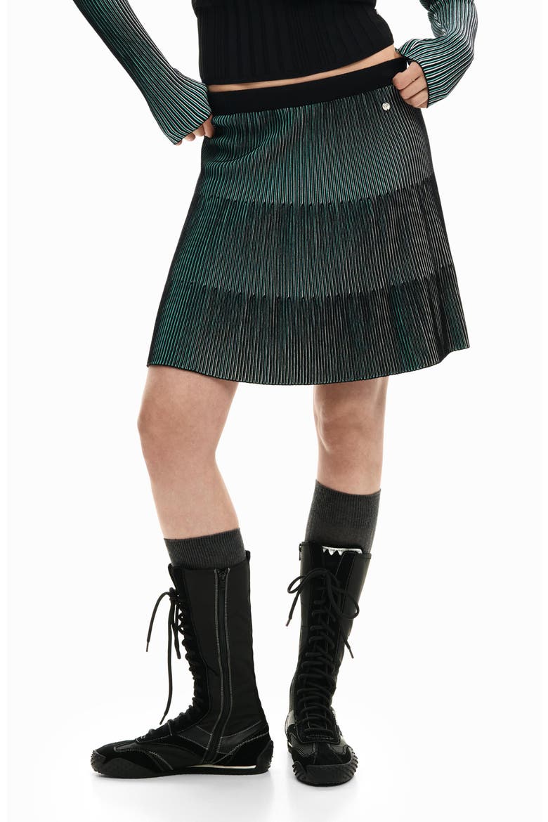 Plissé Skirt, Main, color, BLUE