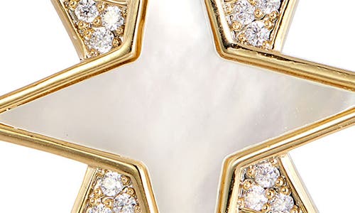 Savvy Cie Jewels 18k Gold Plated Mother Of Pearl Drop Star Earrings In Yellow