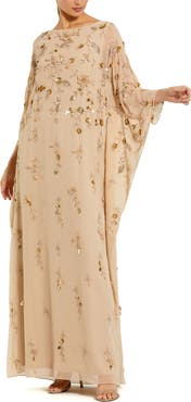 Mac Duggal Embellished Mesh High Neck Trapeze Dress