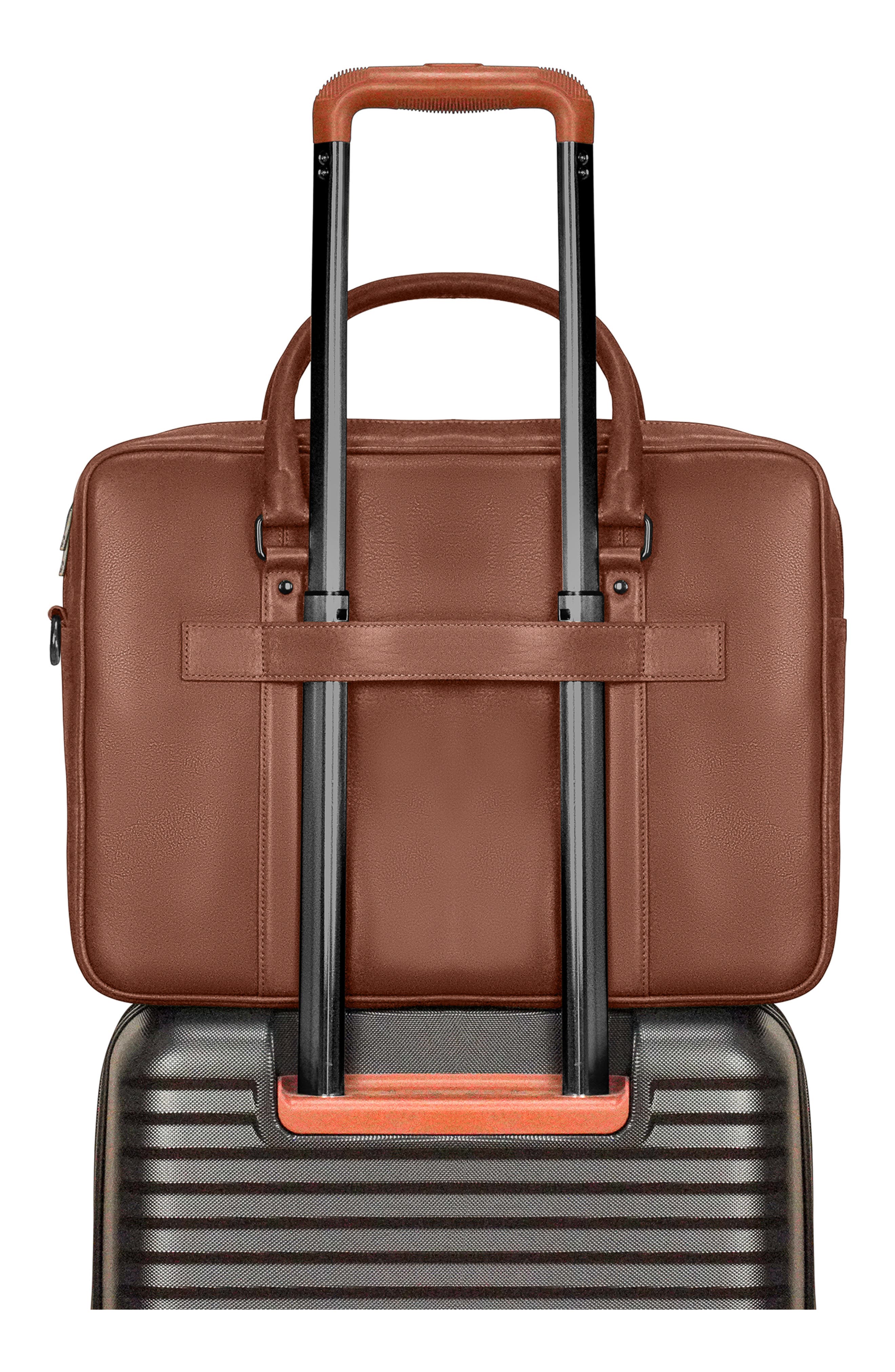 Onyx Leather Briefcase, Alternate, color, BROWN