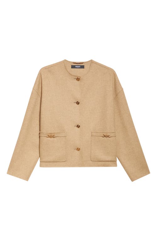 Shop Versace Felted Wool Blend Peacoat