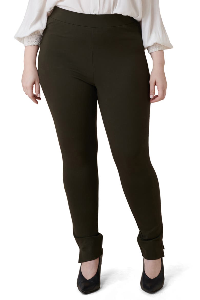 Skinny Compression Knit Pants, Main, color, OLIVE