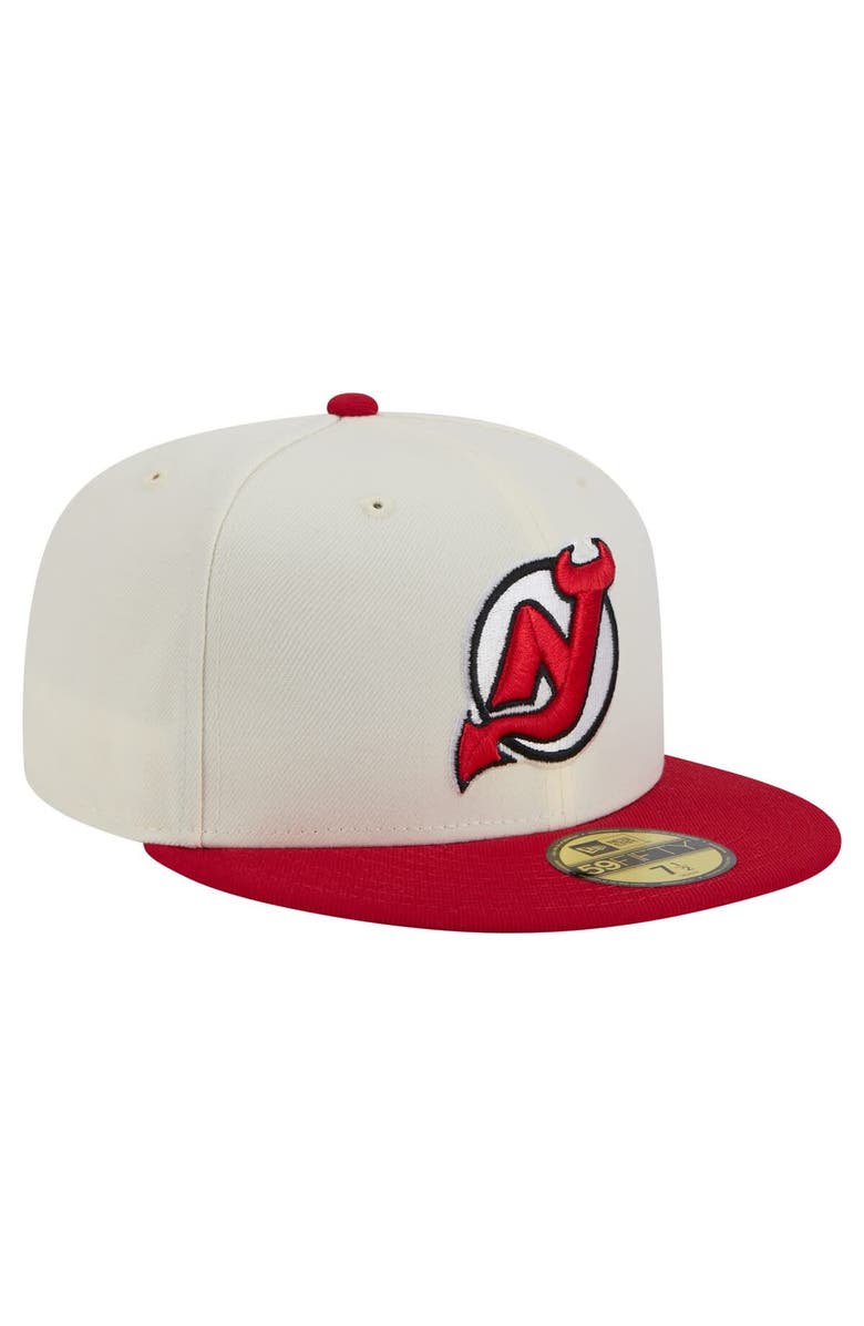 New Era Men's New Era  White New Jersey Devils Chrome Two-Toned 59FIFTY Fitted Hat, Alternate, color, 