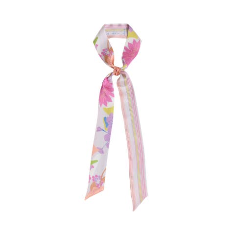 Frida Garden Print Skinny Silk Scarf
