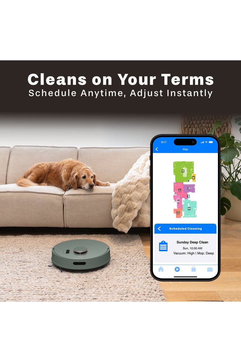 Bio Self-Empty Robot Vacuum & Mop with Reusable Bags, Alternate, color, Ravine