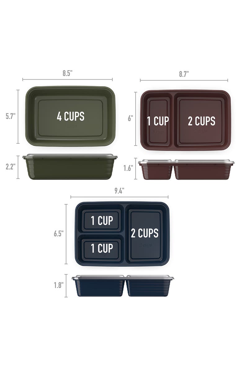 BENTGO Prep 60-Piece Meal Prep Kit, Alternate, color, Rich Shades Collection