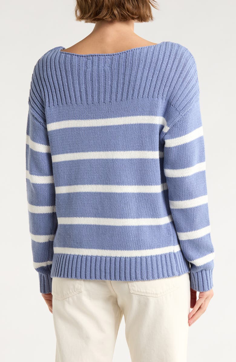 Lucky Brand Stripe Boat Neck Sweater, Alternate, color, Stonewash Stripe