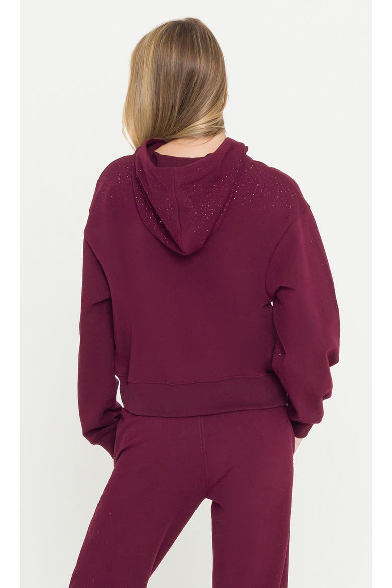 Renae Compact Crystal Hoodie, Alternate, color, Red