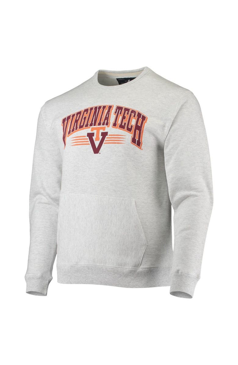 LEAGUE COLLEGIATE WEAR Men's League Collegiate Wear Heathered Gray Virginia Tech Hokies Upperclassman Pocket Pullover Sweatshirt, Alternate, color, 