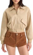 Good American The Twill Cropped Bomber Jacket