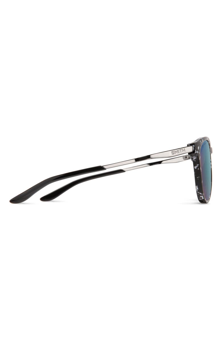 Smith Wander 55mm ChromaPop<sup>™</sup> Polarized Round Sunglasses, Alternate, color, Black Marble / Violet Mirror