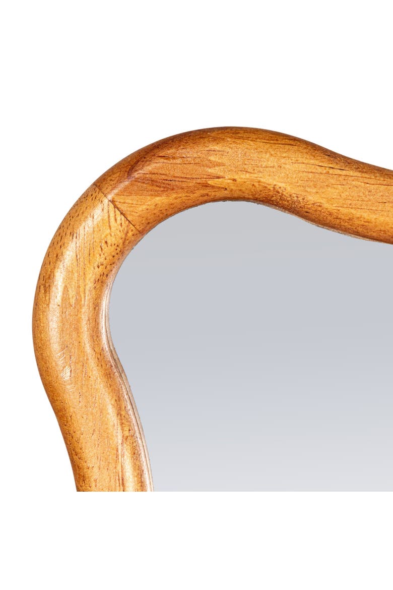Wavy Mirror with Scalloped Frame, Alternate, color, Natural