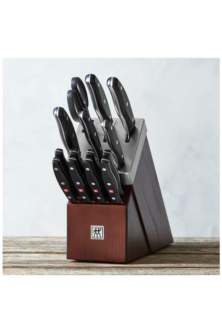 Twin Signature 15-Piece Knife Block Set, Alternate, color, BROWN