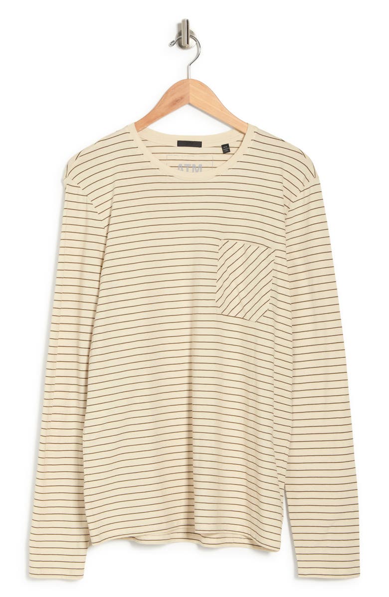 ATM Anthony Thomas Melillo Stripe Jersey Long Sleeve Crewneck T-Shirt, Alternate, color, 
