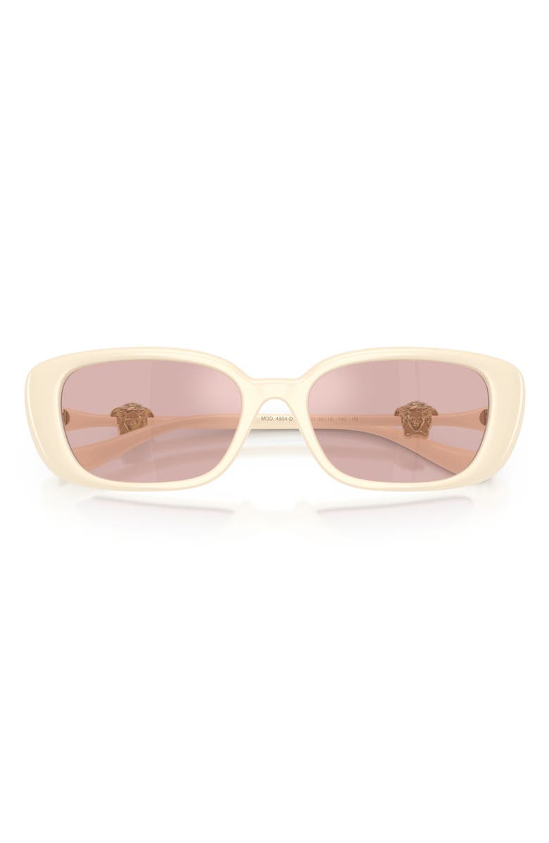Versace 56mm Pillow Sunglasses, Alternate, color, Ivory / Pink Mirror Gold