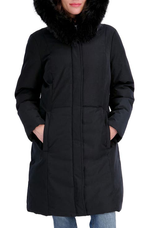Kingsly Water Resistant Parka with Faux Fur Trim