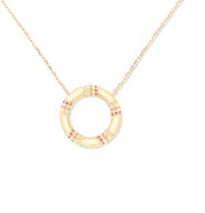 Campbell + Charlotte Crew Large Circle Pendant Necklace - Pink Sapphire & Diamond