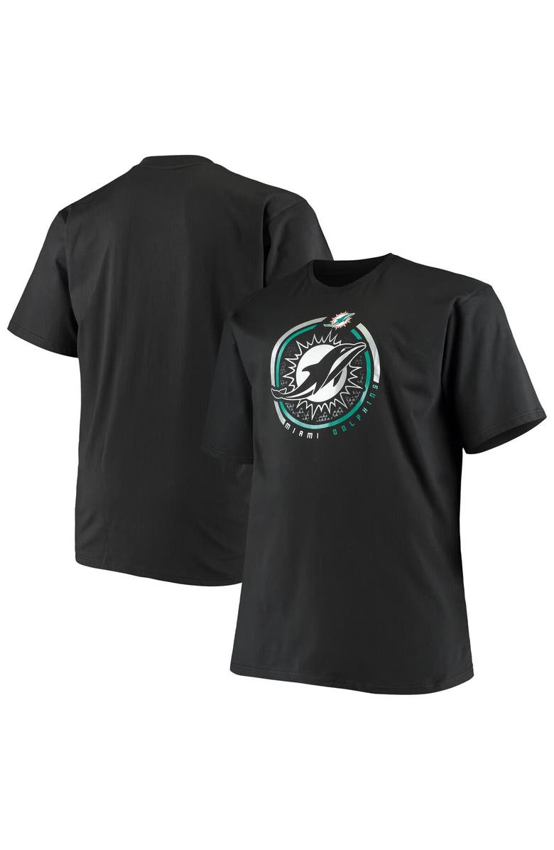 FANATICS Men's Fanatics Branded Black Miami Dolphins Big & Tall Color Pop T-Shirt, Main, color, 