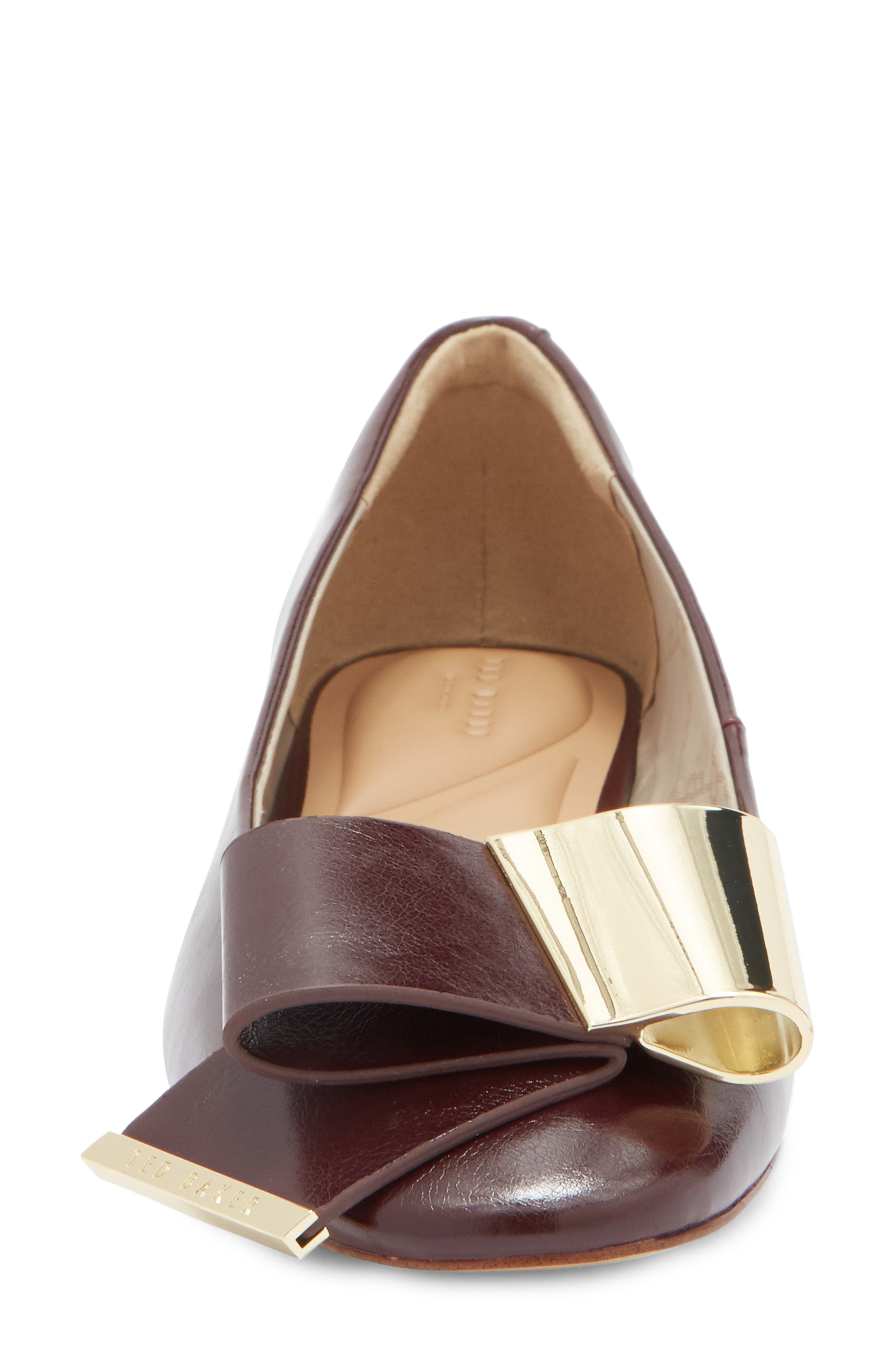 Darcy Bow Flat, Alternate, color, BORDEAUX