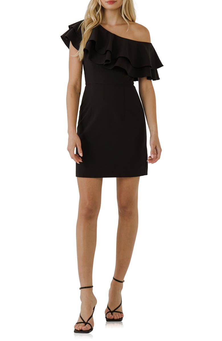 Endless Rose One Shoulder Minidress, Main, color, 