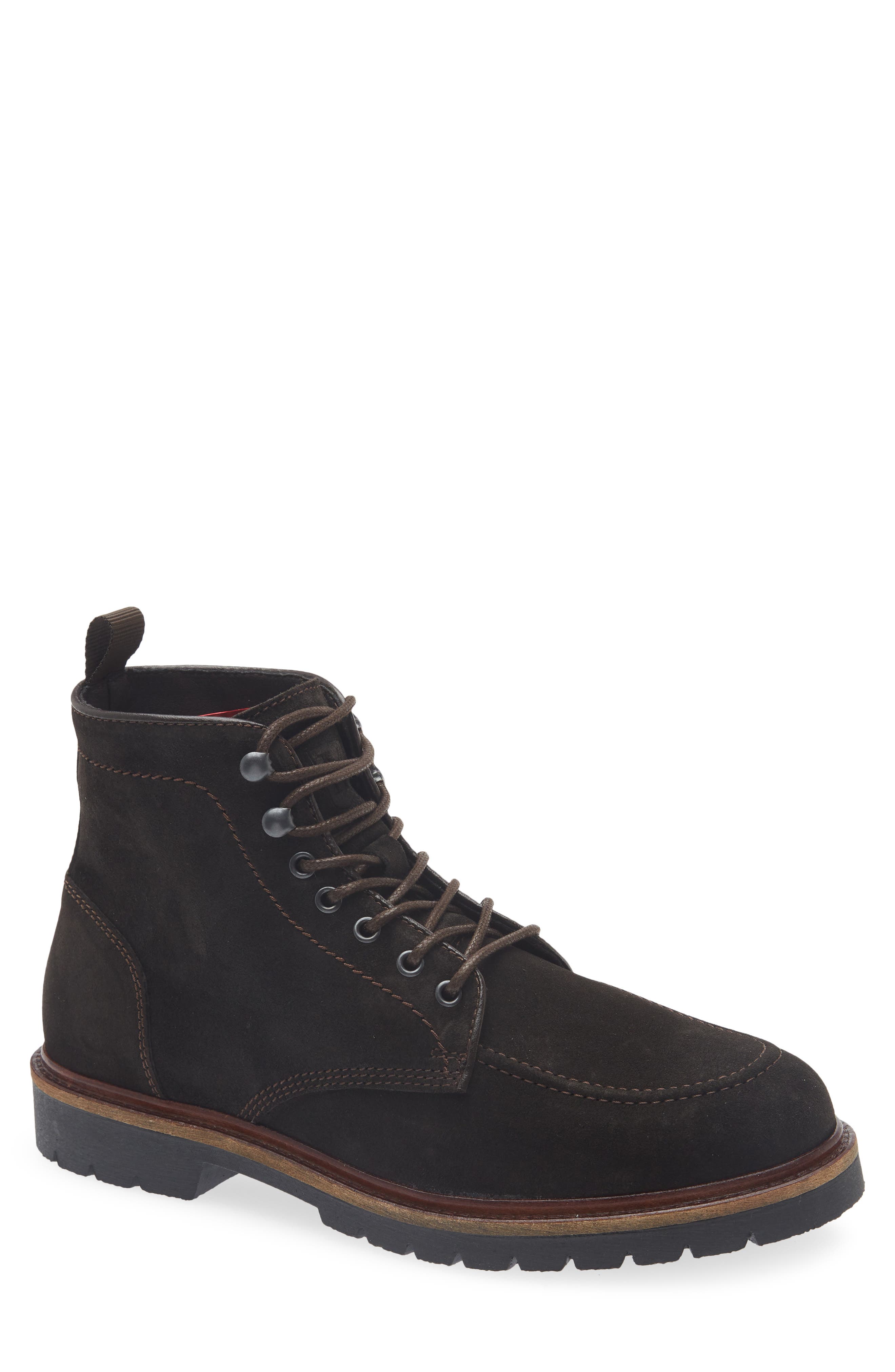 Jacinto Leather Boot, Main, color, DARK BROWN SUEDE