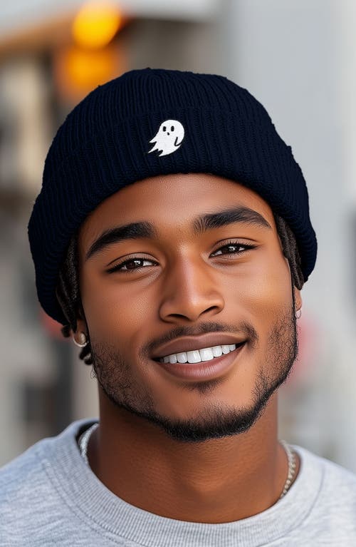 Dalix Ghost Fishermans Beanie Knit Watch Cap In Navy Blue