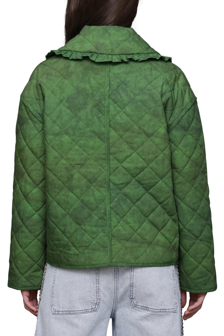 Ruffle Collar Quilted Jacket, Alternate, color, OLIVE