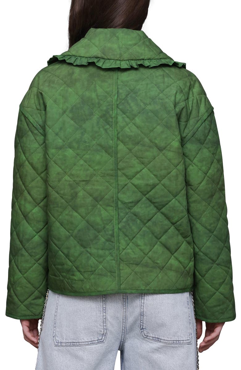 Ruffle Collar Quilted Jacket