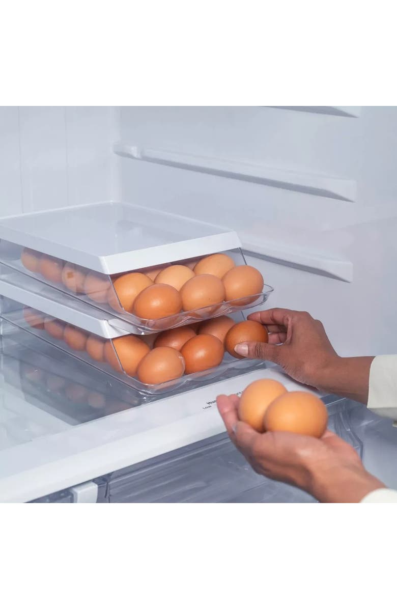 OU Rolling Clear Stackable Egg Holder Organizer, Alternate, color,