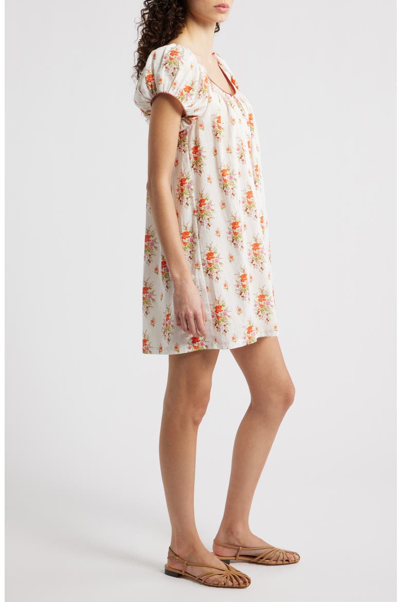 Julia Floral Print Organic Cotton Shift Dress, Alternate, color, ROSE PETIT BOUQUET DE CHAMONIX