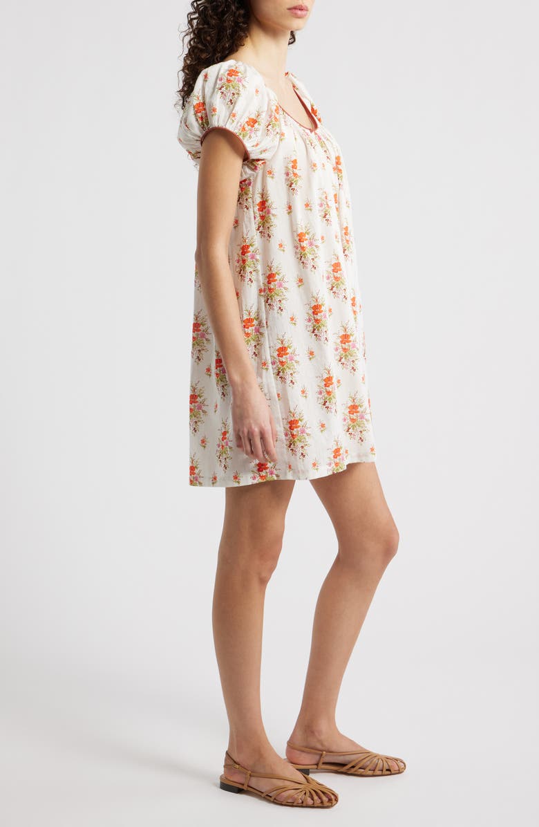 DÔEN Julia Floral Print Organic Cotton Shift Dress, Alternate, color, Rose Petit Bouquet De Chamonix
