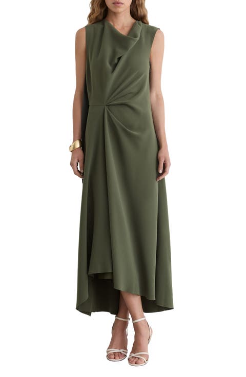 Dorota Drape Detail High-Low Dress