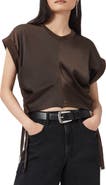 AllSaints Mira Cinched Side Satin T-Shirt