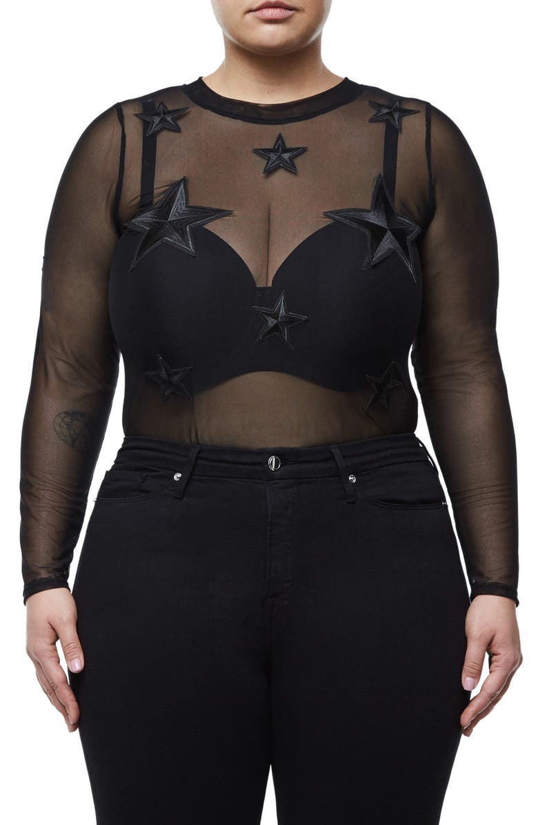 Good American Good Body Star Girl Bodysuit, Main, color, 