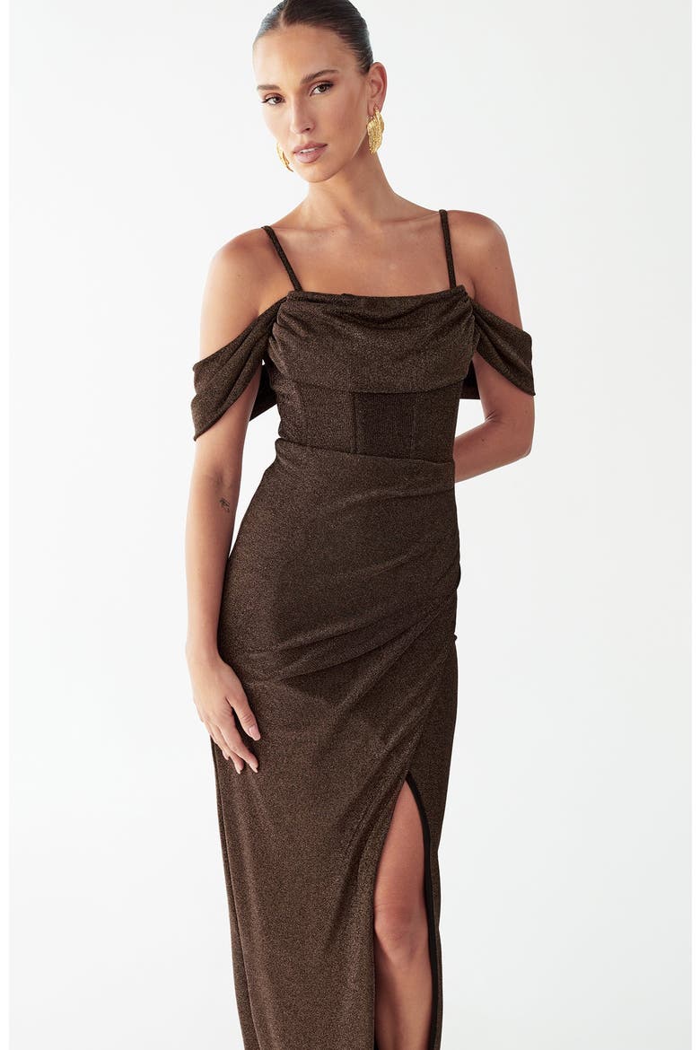Amie Maxi Dress, Alternate, color, Rose Gold