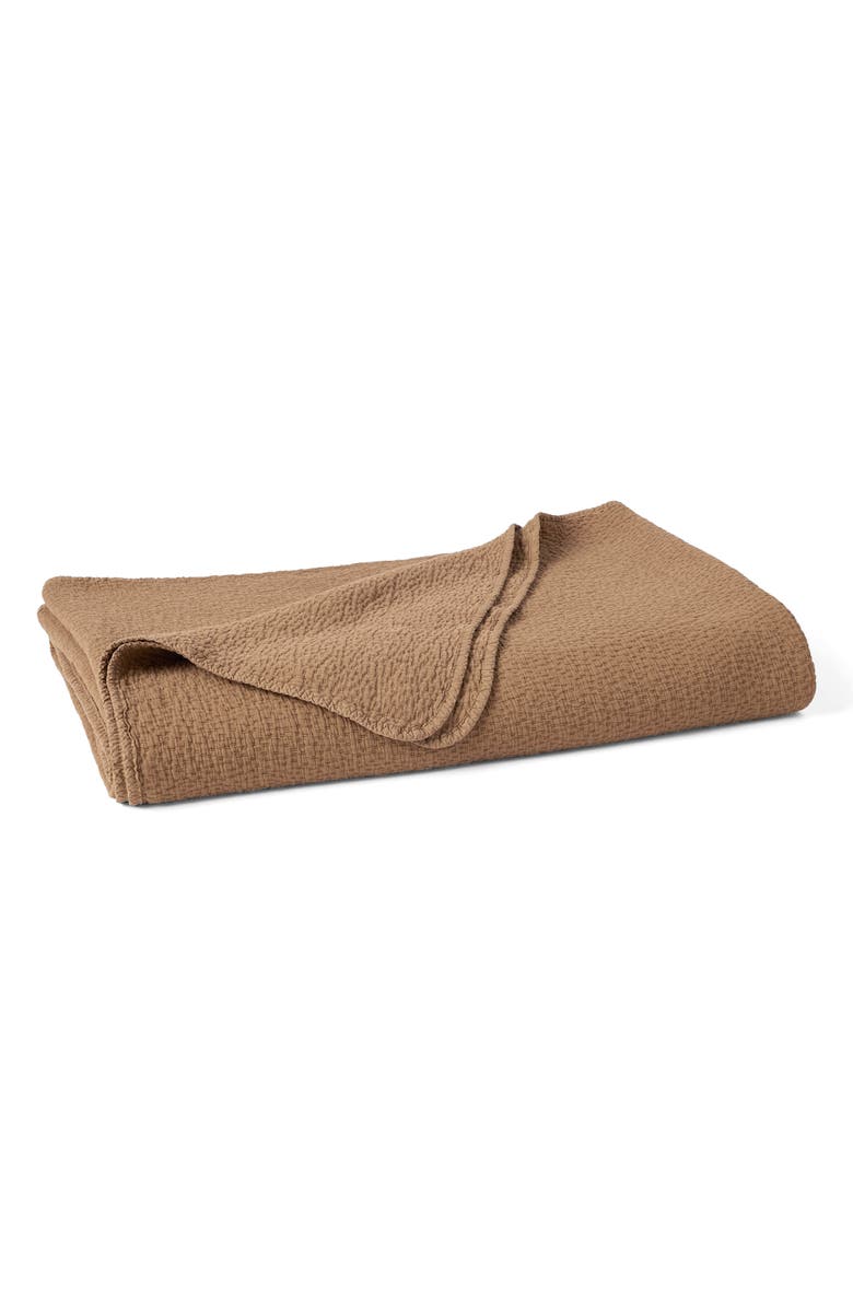 Coyuchi Cascade Organic Cotton Matelassé Blanket, Main, color, Chestnut