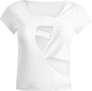 Jendue Assymetric Cut Out Tshirt Optic White