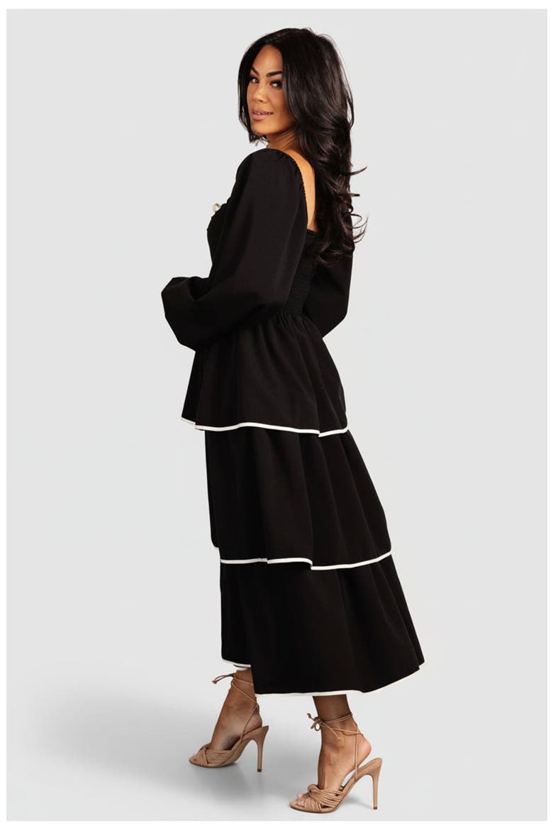 Barcelona Tiered Dress, Alternate, color, Black