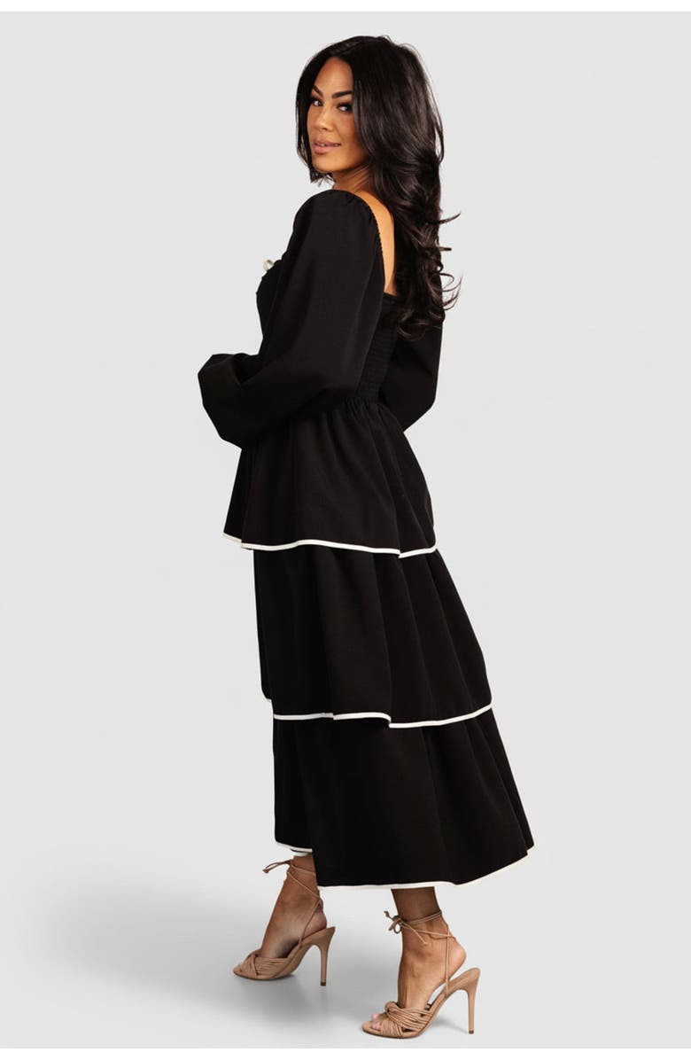 Baltic Børn Barcelona Tiered Dress, Alternate, color, Black