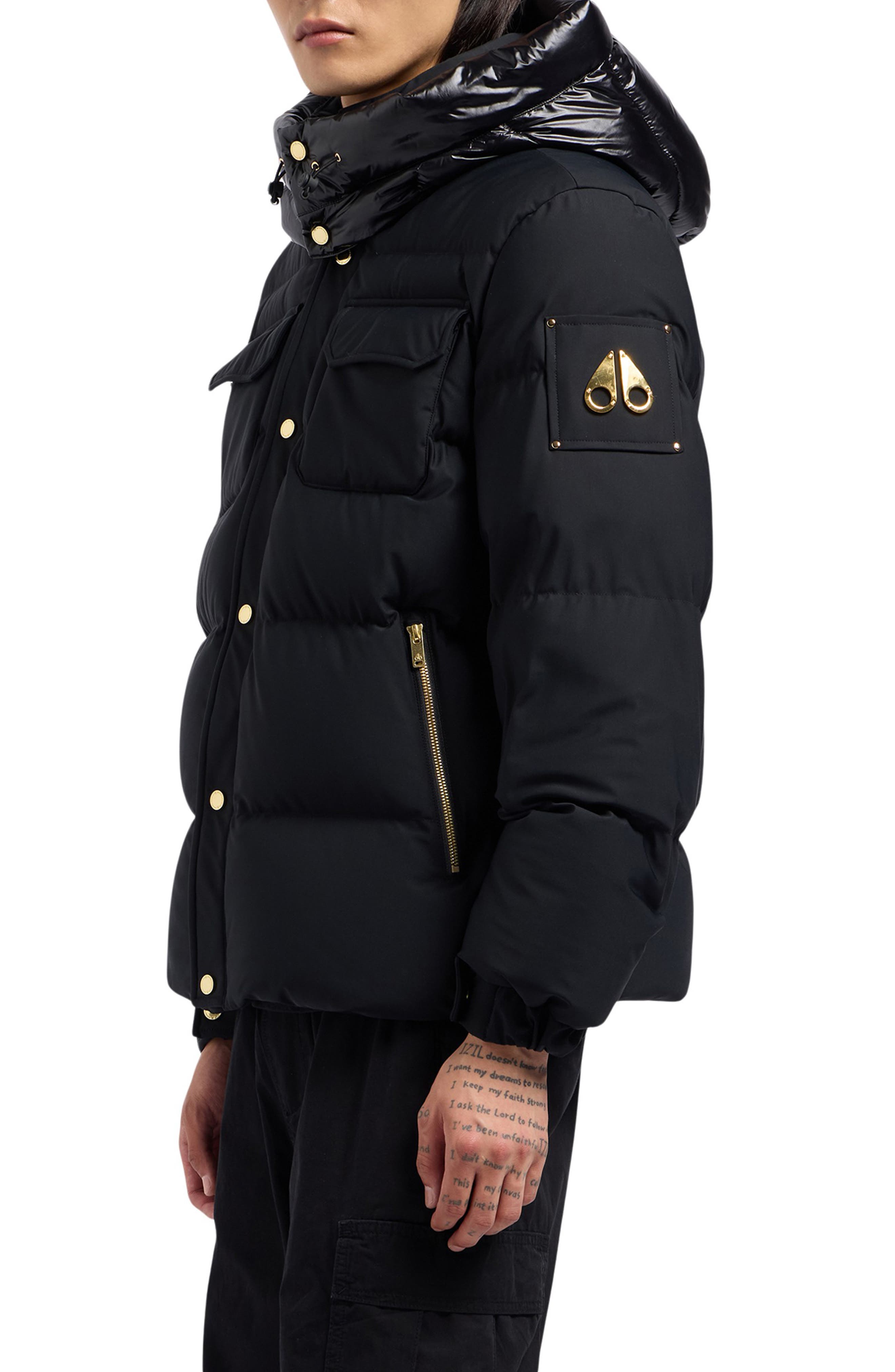 Moose Knuckles Suthep Gold Series 800 Fill Power Down Jacket in Black 