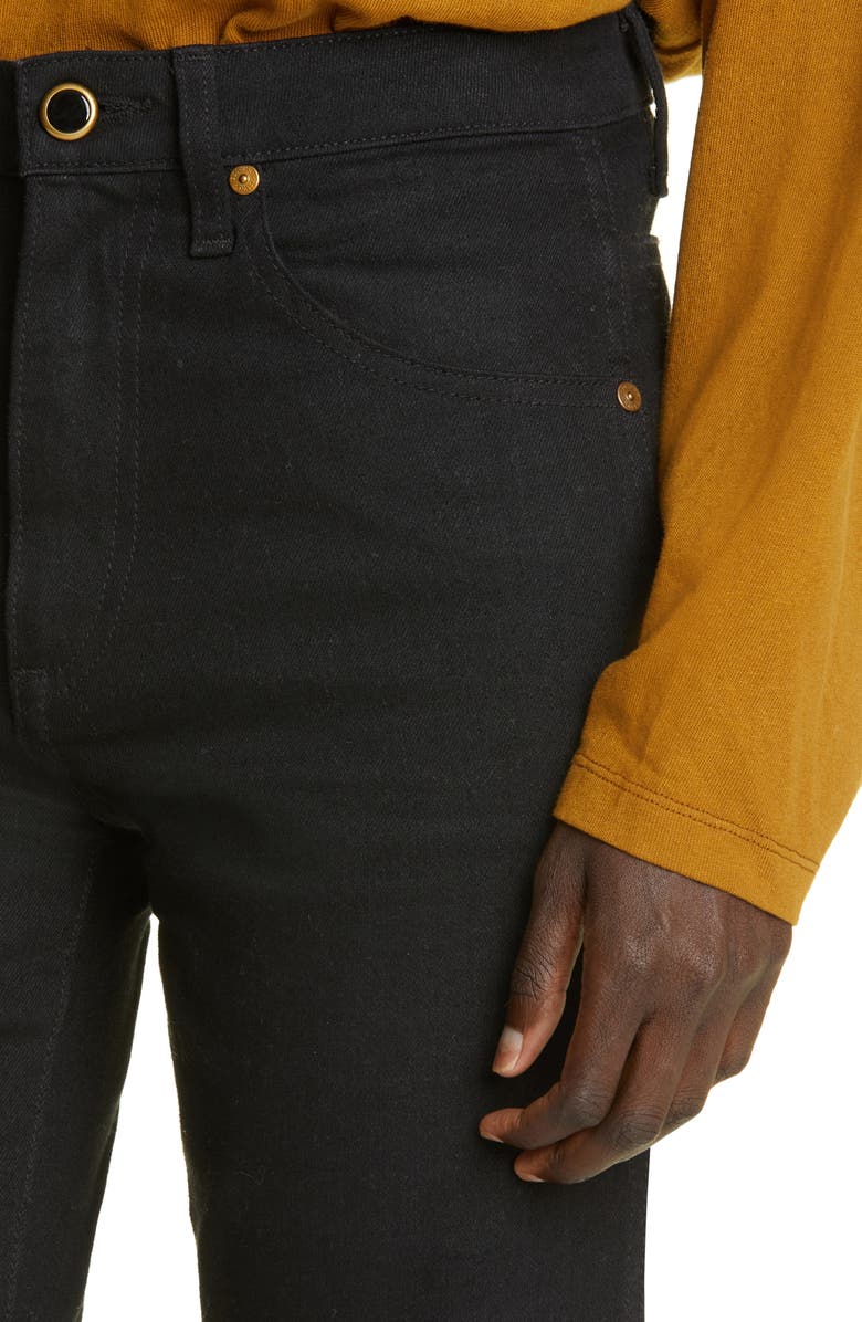 Khaite Vivian High Waist Crop Flare Jeans, Alternate, color, 