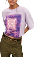 maje Aloha Crop Cotton Graphic T-Shirt