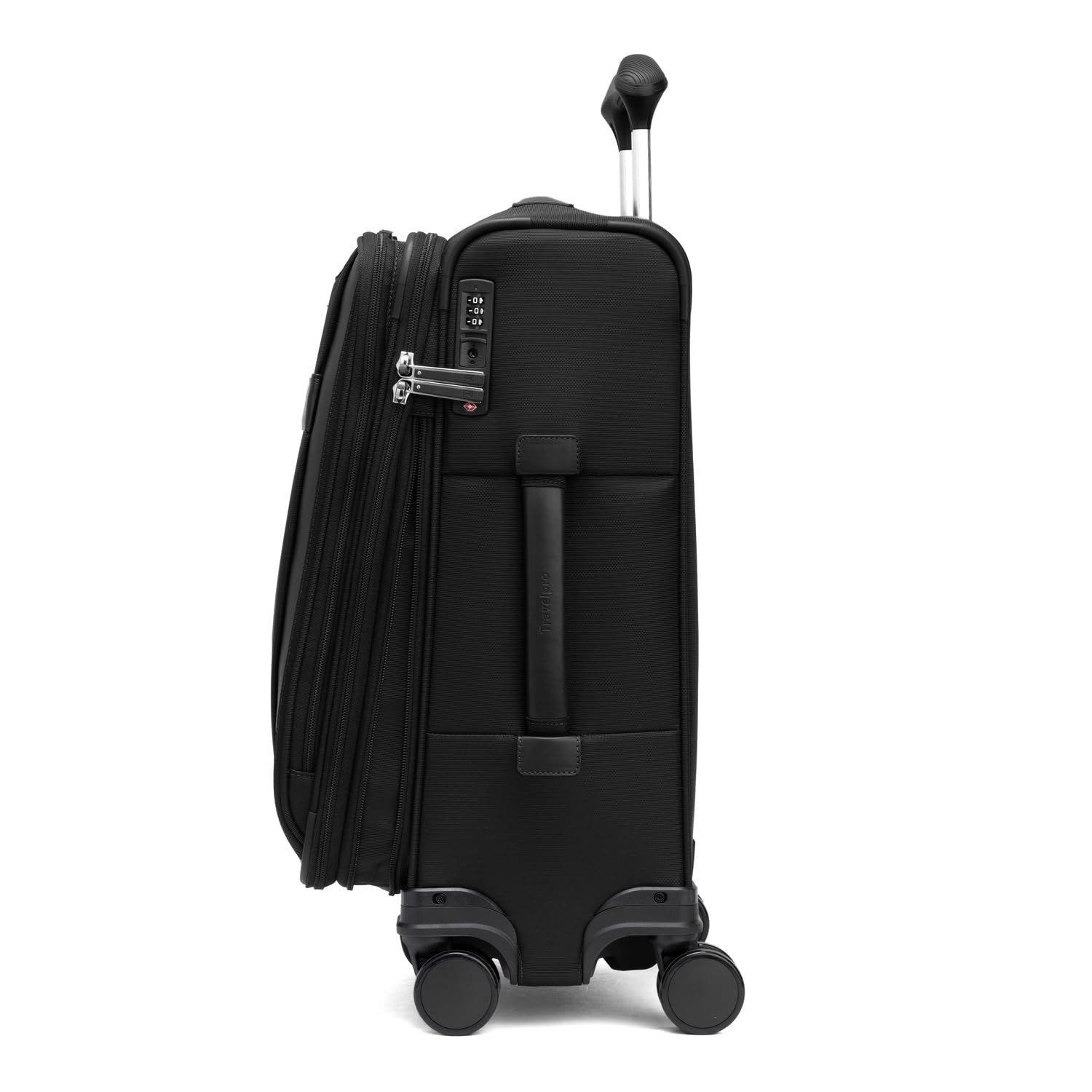 TRAVELPRO Versapack + Lightweight Softside Expandable 21" Carry On Spinner Luggage, Alternate, color, Black