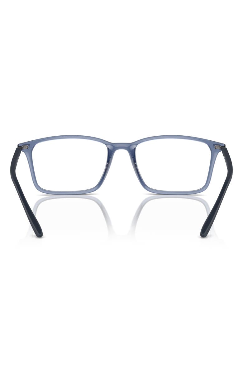 Emporio Armani 55mm Rectangle Optical Glasses, Alternate, color, Shiny Blue / Demo Lens