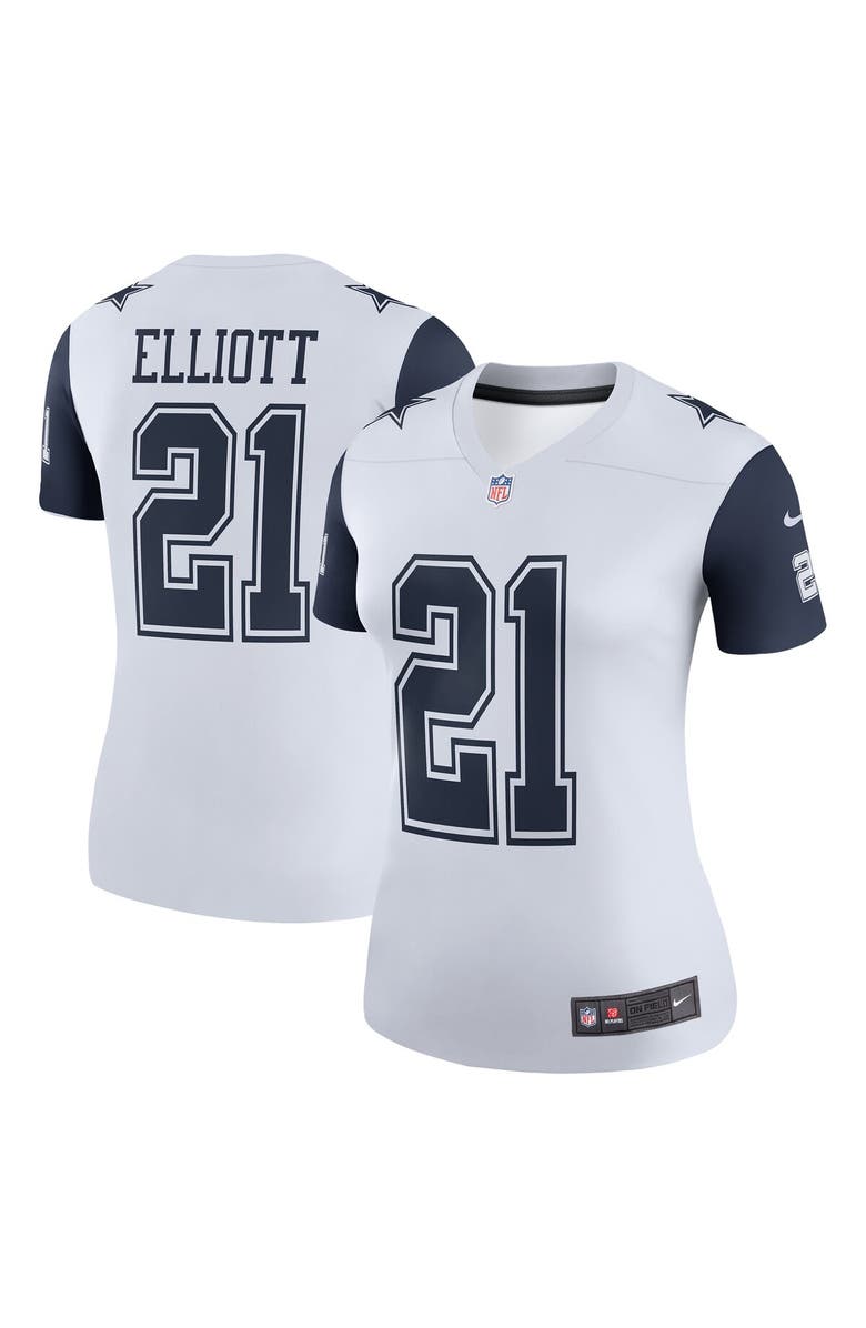 Nike Women's Nike Ezekiel Elliott White Dallas Cowboys Color Rush Legend Player Jersey, Main, color, 