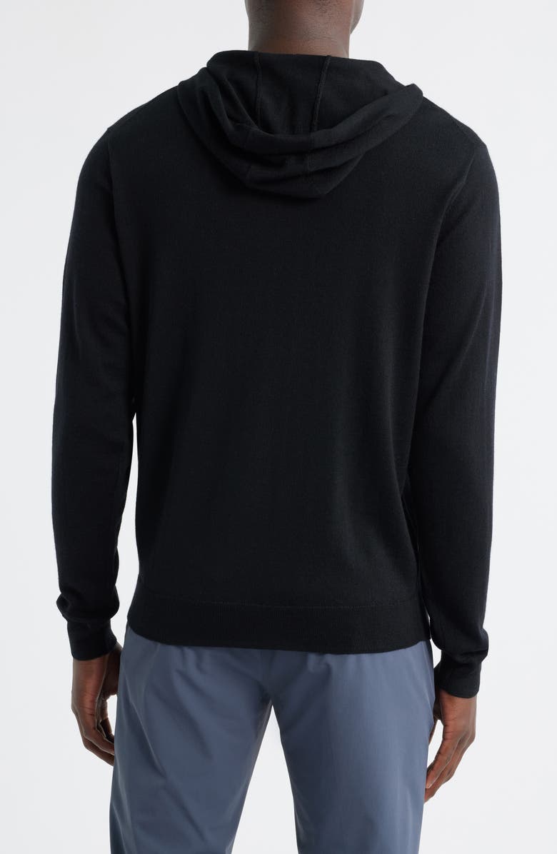 Peter Millar Autumn Crest Merino Wool Blend Hooded Sweater, Alternate, color, Black