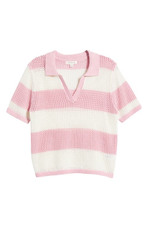 BEACHLUNCHLOUNGE BEACHLUNCHLOUNGE SKYE STRIPE CROCHET POLO