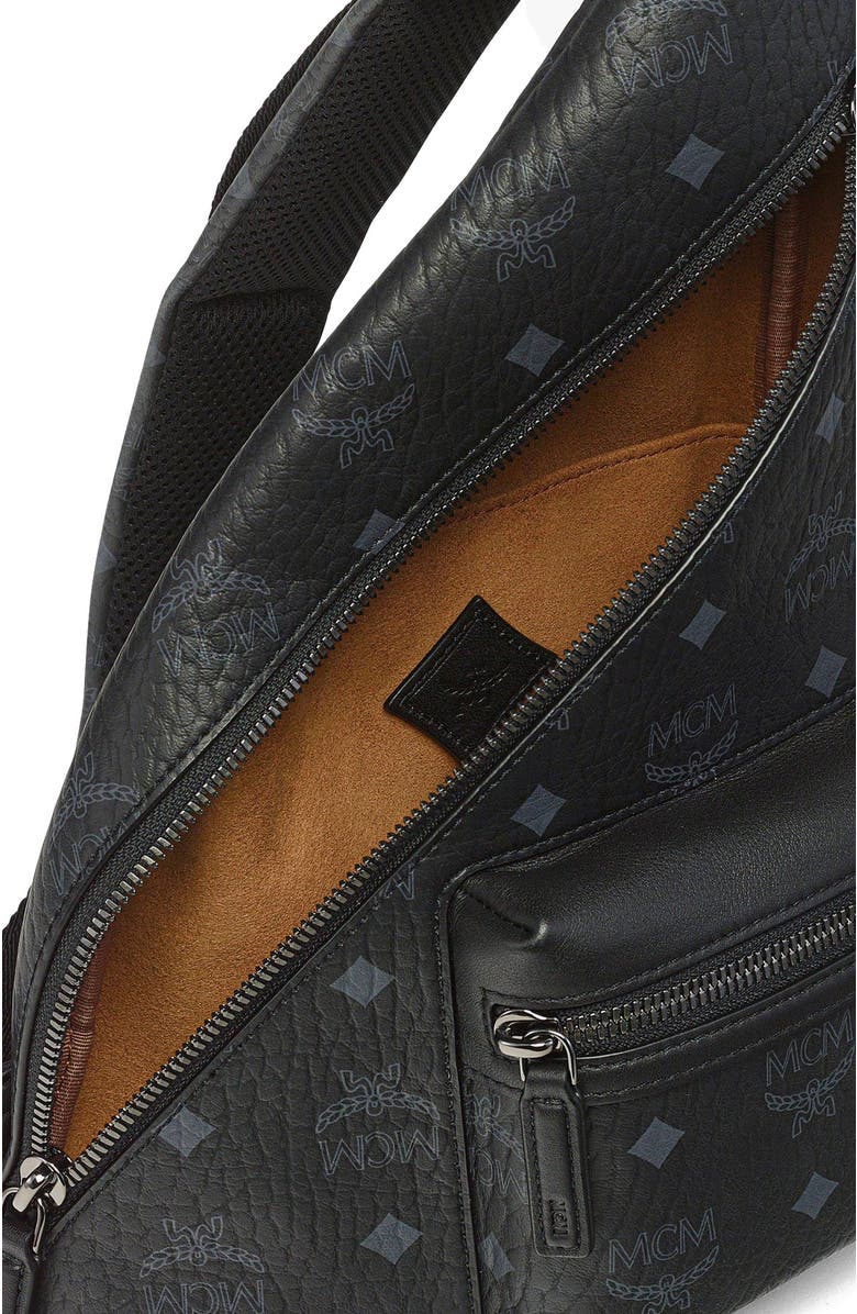 MCM Mini Aren Sling in Visetos, Alternate, color, Bk