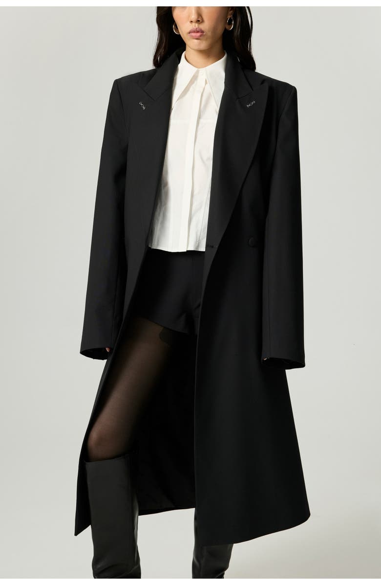 Nocturne Tailored Longline Coat, Alternate, color, Black