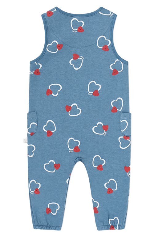 Shop Mori Printed Pocket Romper In Dark Blue